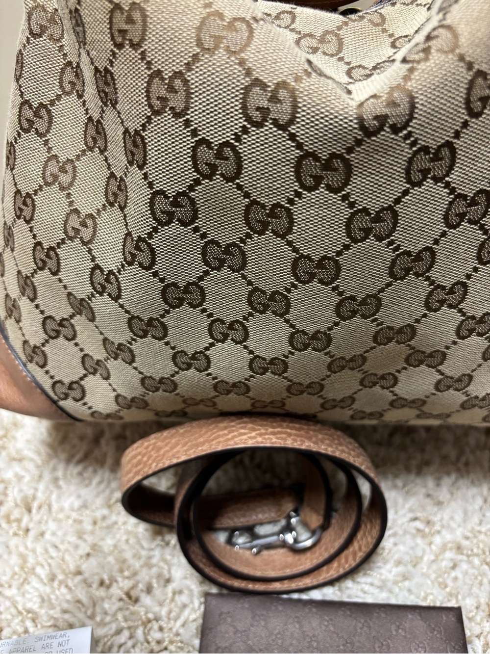 Gucci Beige and Brown GG Canvas Hobo Bag - Picture 9 of 16
